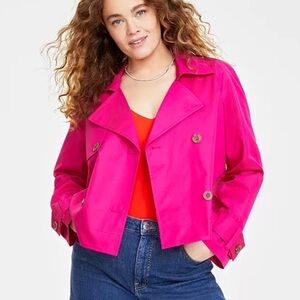 Women's Pink Double-Breasted Jacket